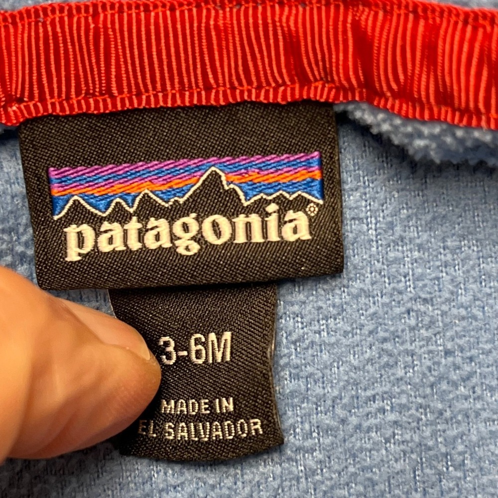 Patagonia Baby Micro D Snap-T Hooded Fleece Jacket Blue Navy 3-6M 60155 - Picture 2 of 8